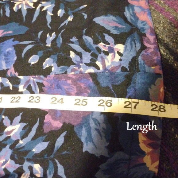 Vintage Liberty Wool Floral Skirt L/XL Cottagecore Dark Academia Made in England - Picture 5 of 8